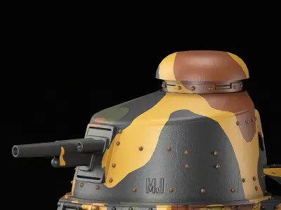 Renault FT french tank  Free low-poly 3D model