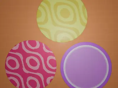 Kids Cute Cartoon Carpet Set Low-poly 3D model