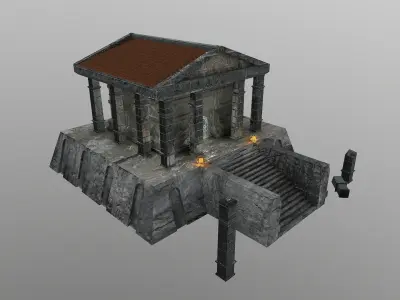 Temple greek Low-poly 3D model