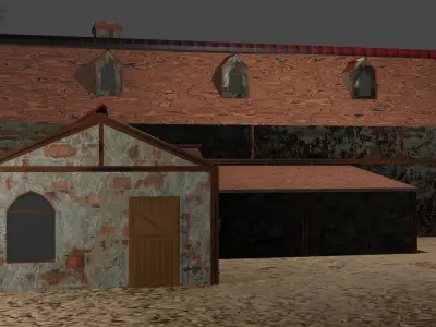 village old house low poly Low-poly 3D model