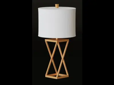 Table Lamp with Fabric Shade Low-poly 3D model