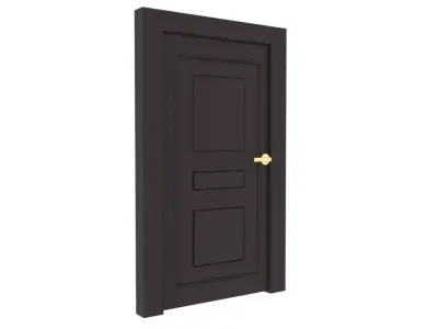 Wooden Door Low-poly 3D model