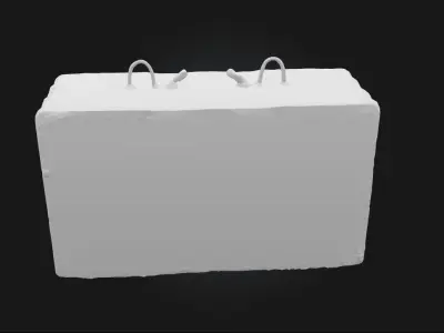 Caution Block Safety Barrier Prop 3D model