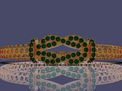 Diamond set twisted Rope bracelet 3D print model