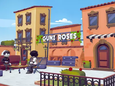 italian city street cityscape lowpoly assets pack Low-poly 3D model