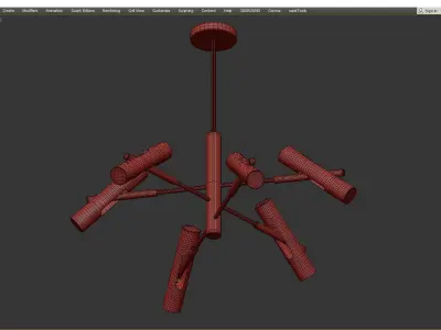 Rainer Chandelier white Low-poly 3D model