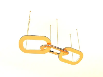 Golden Hanging Light 3D model