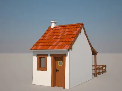 Cartoon Medieval House 02 3D model