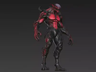 Red Humanoid Monster Variants Pack 3D Models 3D model