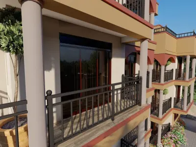 Apartments apartment building in kenya 3D model