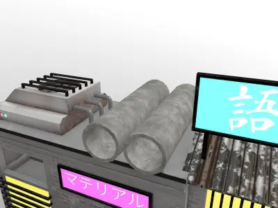 Cyberpunk Building 55 Low-poly 3D model
