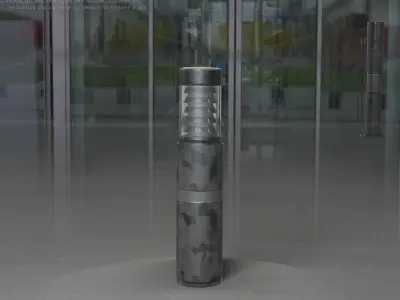 Galvanized Light-Column -7- Street-Light 9 Low-poly 3D model