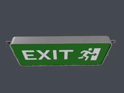 Plastic Exit Sign 3D Model Low-poly 3D model