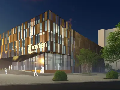 3D model of the cinema building reconstruction 6 versions 3D model