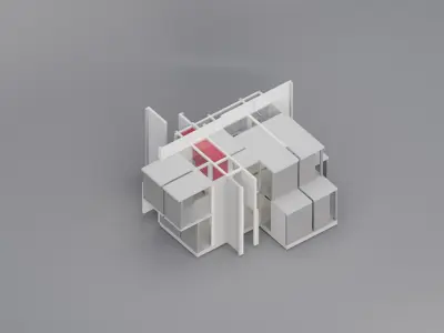House VI Peter Eisenman Low-poly 3D model