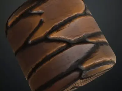 Stylized Hand-Painted Wood Planks PBR Seamless Texture