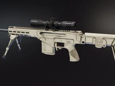 Chukavin SVch Sniper Rifle Low-poly 3D model