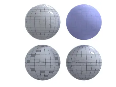 White cracked tiles 3D model