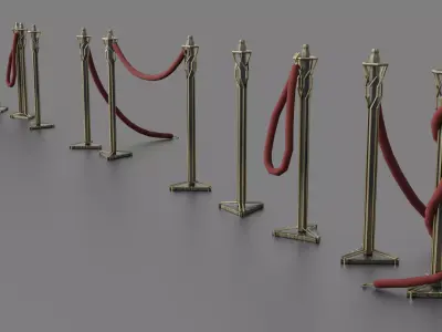 ART DECO BARRIER PACK Low-poly 3D model