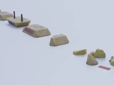 Road stud Low-poly 3D model