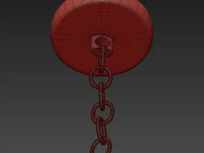 Chandelier with six cups 3D model