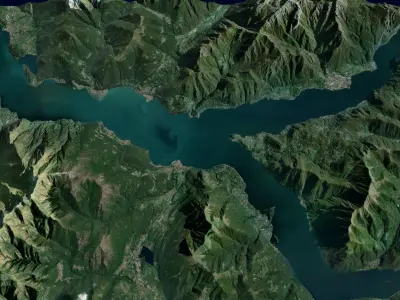 Lake Como Italy mountain landscape 3D model