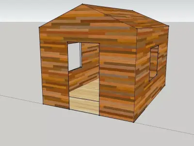 Wooden house Free low-poly 3D model