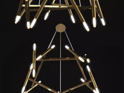 CHANDELIER PENTAGONE LE PETITE JONATHAN BROWNING  3D model