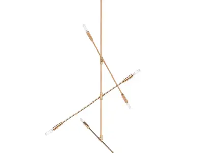 SORENTHIA 3 modern brass chandelier with four lights 3D model