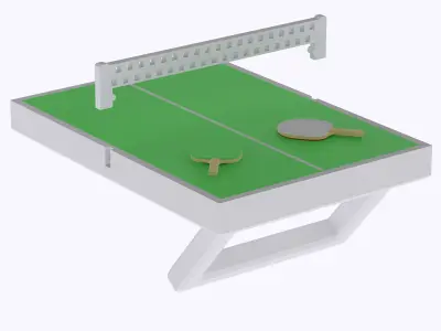 miniature Ping pong table with sliding legs multi-color print  3D print model