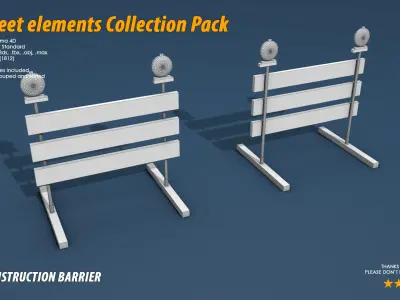 40 Street Elements Collection Pack 3D model