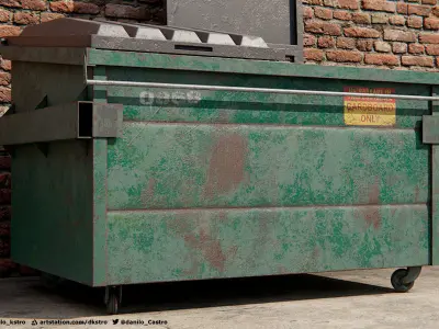 Garbage Container - 3d Model - Textures 4k 3D model