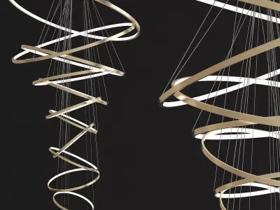 Ring Chandelier Gold low poly 3d model Low-poly 3D model purchase