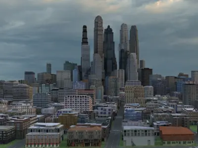 City 87 Low-poly 3D model