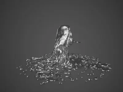 Two Animated Small Fountains  3D model