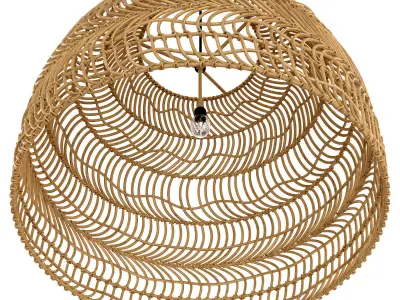 Wicker Hanging Lamp Natural  Large 3D model