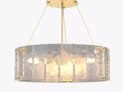 Willamette 32in Clear Fluted Glass Chandelier 3D model