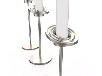 candlestick three candle holders 3D model