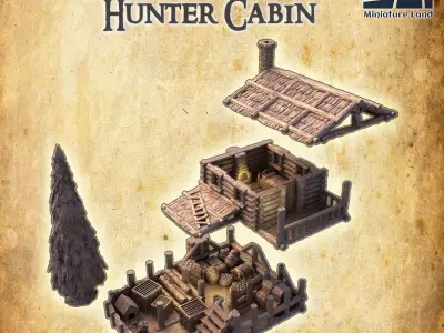Forest Hunter Cabin Tabletop Terrain 28 MM 3D print model