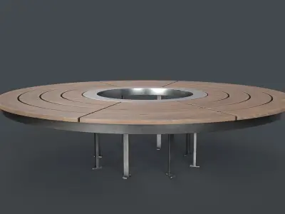 Modern Outdoor Bench 103 PBR Game Ready Low-poly 3D model