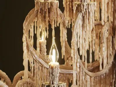 Chandelier bathed in wax 3D model
