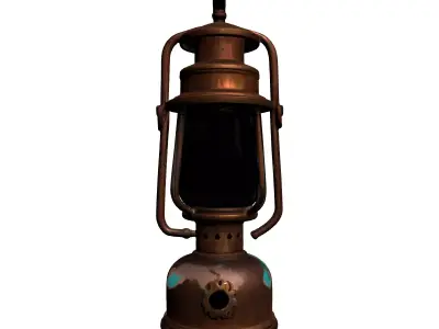 Rustic Vintage Outdoor Wall Lantern Low-poly 3D model