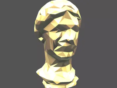 Low Poly Style Head Sculpture v1 002 Low-poly 3D model
