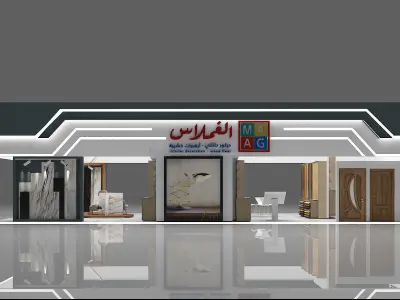 booth 6x15 3D model