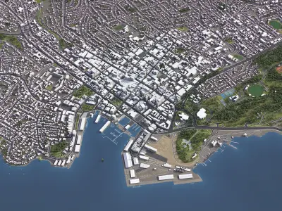 Hobart - 3D City Model Low-poly 3D model