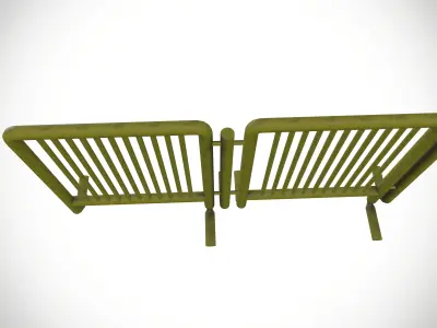 Safety Barricades Yellow color Low-poly 3D model
