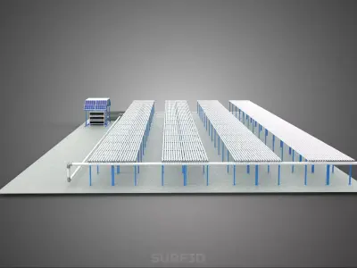 PLANT CROP FARM CULTIVATION FACTORY LAYOUT IOT SOLAR POWERED NFT 3D model