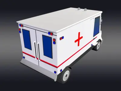 Cartoonish Ambulance 3D model