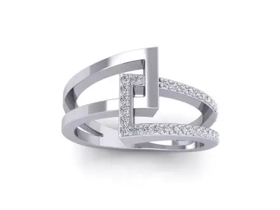 Light Weight Diamond Ring 3d Model and Render  3D print model buy