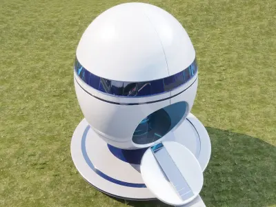 Futuristic residential house 02 3D model